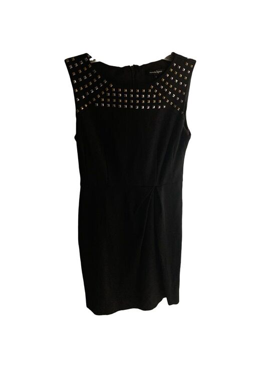 Nanette Lepore Dresses & Skirts - Nanette Lepore Black Caravan Sleeveless Studded Sheath Mini Dress Size 2 LBD